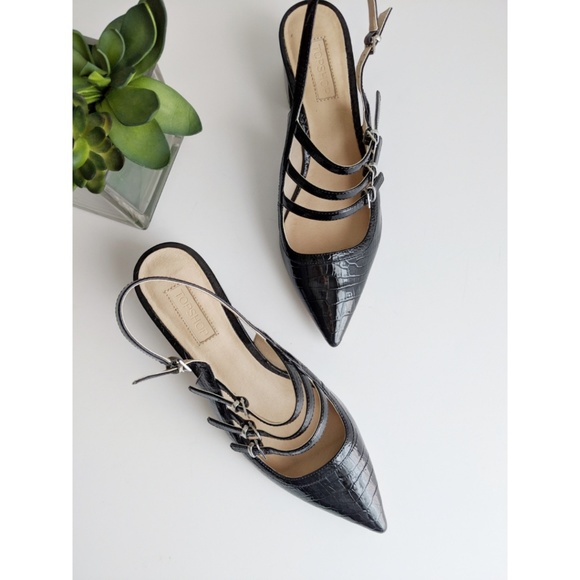 Topshop Shoes - TopShop Java Black Patent Strappy Slingback Heels